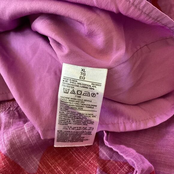 Old Navy One Shoulder Ruffle Trim Dress Sz XL Purple Floral Beach Vacay - Picture 9 of 9